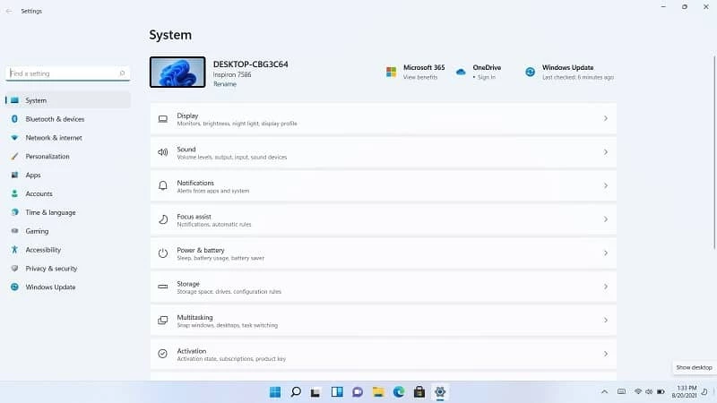 Windows 11 — στιγμιότυπο οθόνης 2